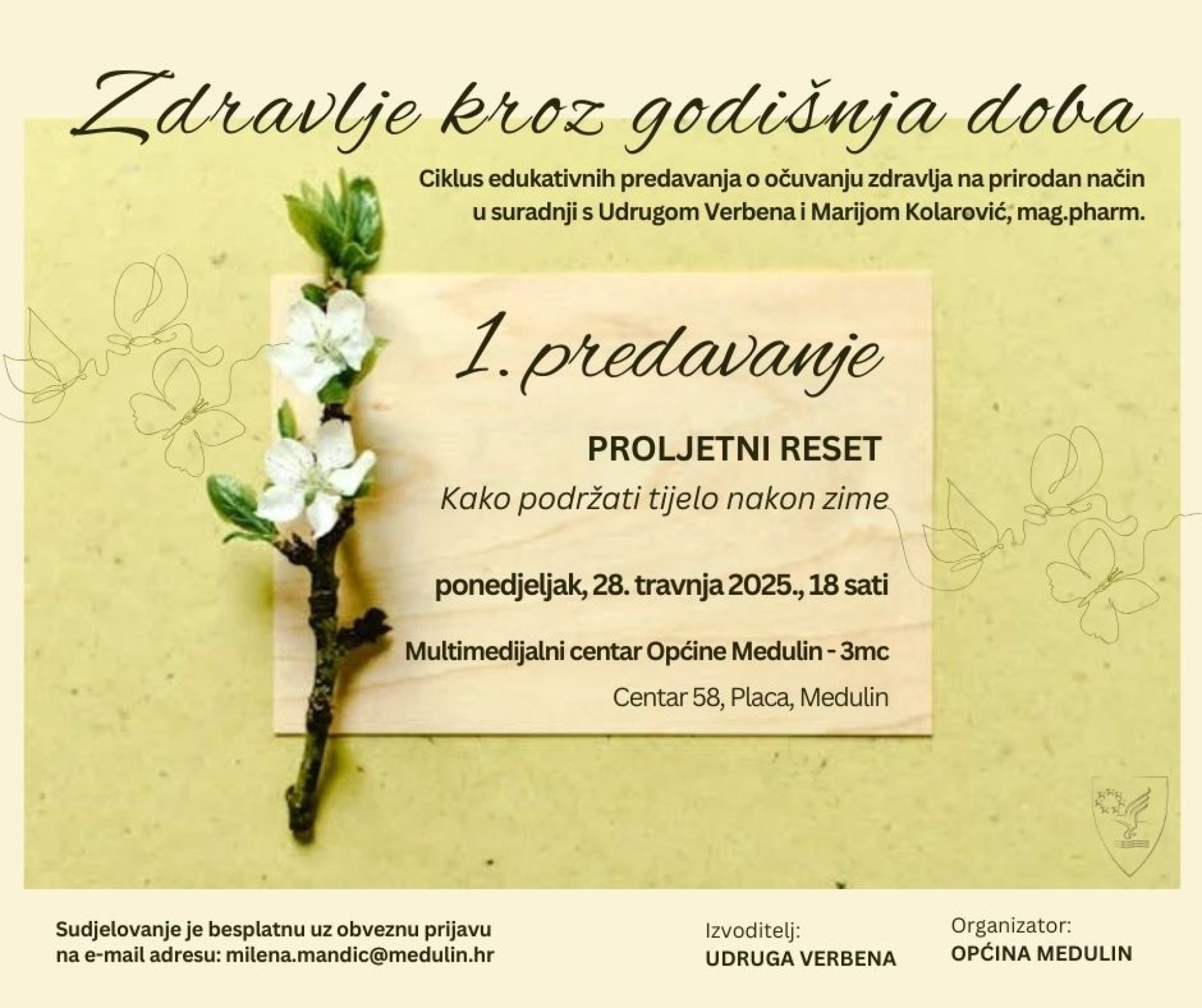 Zdravlje kroz godišnja doba - Novi ciklus edukativnih predavanja o očuvanju zdravlja u Općini Medulin